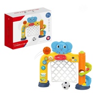 Panier de basket en plastique pour enfants, motif éléphant de dessin animé, avec musique, minuteur et lumières, jouet pour bébé, but de football à tirer sur cible