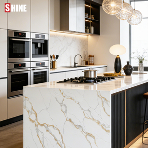 Lastra Grande in <span class=keywords><strong>Quarzo</strong></span> Artificiale Calacatta Bianco Stile Moderno per Top Cucina e Bagno, Design Ispirato alla Via della Seta, Disponibile Modello 3D per Hotel - Product Image 5