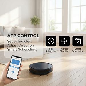 Robot aspirateur et serpillière intelligent, aspiration puissante 1000Pa, nettoyage humide et sec, balayage automatique pour la maison - Product Image 4