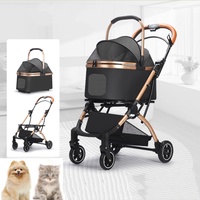 Poussette pliable légère et imperméable pour chiot, petite taille, cadre en acier carbone, chariot pour animaux de compagnie pour chien et chat, design durable à 4 roues