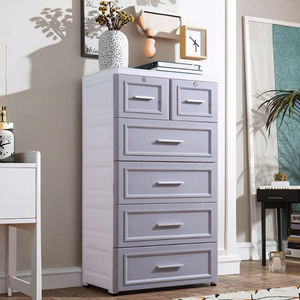 Armoire de rangement en plastique PP, commode multi-niveaux, organisateur domestique, armoire de rangement pour salon et chambre à coucher - Product Image 1