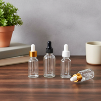 Flacon compte-gouttes en verre dépoli transparent personnalisé avec marquage à chaud pour huiles essentielles – 5ml, 10ml, 15ml, 20ml, 30ml, 50ml, 100ml