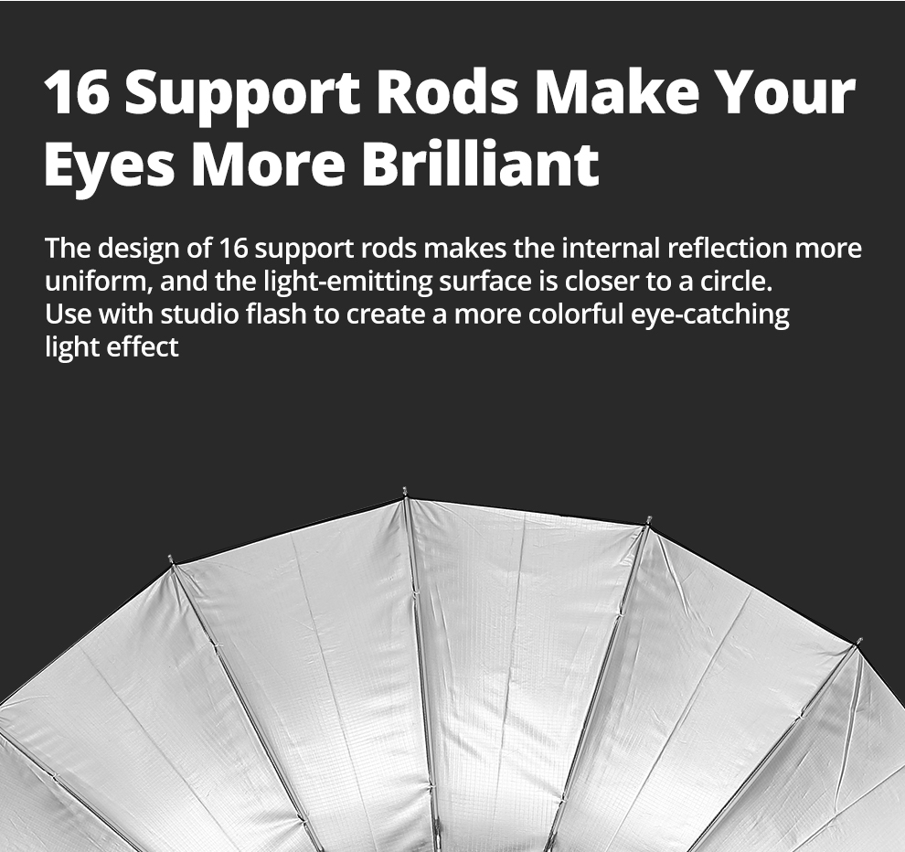 AMBITFUL 105cm 130cm 160cm Deep Parabolic Black Silver White Reflective Umbrella Studio Light Umbrella Diffuser Cover Cloth