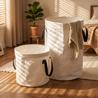Panier à linge réutilisable en papier kraft de qualité supérieure, lavable, pour le linge quotidien et le rangement domestique, bac de rangement