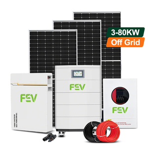 Kit Completo de Sistema Solar Doméstico de 10kw 12kw 15kw 20kw, Sistema de Energía Solar Híbrido con Baterías de Litio de 10kwh 20kwh 30kwh 40kwh - Product Image 1