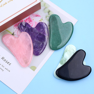 En gros Naturel En Forme De Coeur Cristal Gua Sha Outil De Beauté Massage Du Visage Rouleau De Jade pour Pousser Relaxation Lifting Du Visage - Product Image 2