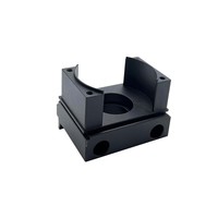 Support de montage en aluminium anodisé noir usiné CNC sur mesure en forme de U, base de fixation de précision pour équipement d'automatisation