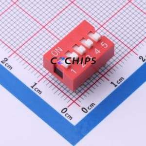 SMQS-05R-TP DIP Switch Switch ( Type: Flat Toggle, Raised Type )( Number of Switch Sections: 5 )( Lead Spacing: 2.54mm ) - Product Image 1