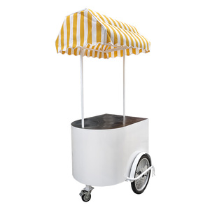 Chariots de vente de crème glacée portables à pousser à la main, populaires pour les terrains de jeux commerciaux et les rues - Product Image 1