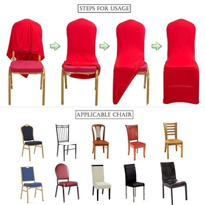 Universelle Banquet De Fête De Mariage Housse de Chaise de Salle À Manger, Décoration Blanc Housse De Chaise en Spandex - Product Image 5