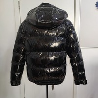 Nouvelle mode 2021, veste matelassée pour homme en noir brillant, fabriquée sur mesure, épaisse, pour l'automne, avec capuche, grande taille, fermeture éclair, imperméable