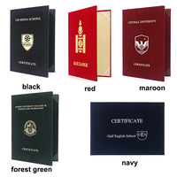Porte-diplôme en velours de qualité supérieure avec logo et lettrage dorés