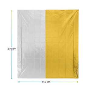 Coperta Isotermica 210x140 Cm per Soccorso, Sopravvivenza ed Emergenza, con Ritenzione di Calore, Oro e Argento - Product Image 2