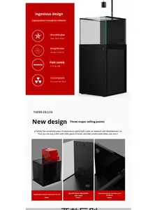 ตู้ปลาแก้วในร่มพร้อมไฟกรองด้านล่าง ดีไซน์หรูหรา สั่งทำได้ ไม่ต้องเปลี่ยนน้ำ ตู้ปลาสำหรับคนขี้เกียจ - Product Image 5