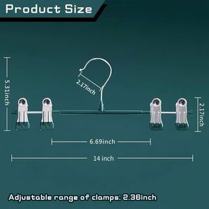 Multi Stackable Durable Space Saving Metal Skirt <b>Hangers</b> for Skirts and Pants with Clips Wardrobe Use - Product Image 4