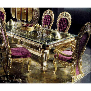 Set di Divani per Soggiorno in Stile Europeo, Lussuoso Divanetto Francese <span class=keywords><strong>Rococò</strong></span> in Legno Intagliato con Schienale Alto Imbottito - Product Image 5
