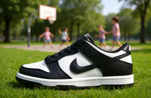 Nike <span class=keywords><strong>Dunk</strong></span> <span class=keywords><strong>Low</strong></span> Retro Blanco Negro Panda GS Zapatos deportivos para niños Suela de goma de cuero genuino Entresuela de EVA - Product Image 2