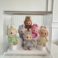 100% Original Labubu muñeca vinilo primera generación monstruo muñecas Labubus PopMart Macaron Mini caja ciega juguete de peluche La Bubu