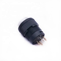 Alimentation d'usine interrupteur à bouton-poussoir à 4 broches 16mm rond avec lampe blanche 2v