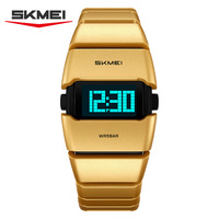 Jam Tangan Digital Pria Skmei 2710 Fashion Mewah dengan Tali Stainless Steel, Kalender, Stopwatch, dan Fitur Luminous untuk Olahraga