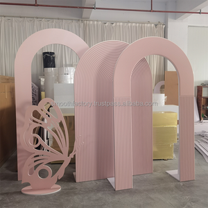 Décoration de scène de banquet de mariage personnalisée SMOOTH, arche romantique rose, porte, toile de fond en PVC pour les événements - Product Image 1