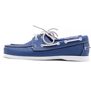 Chaussures originales de haute marque authentiques Docksides de couleur bleue - Mocassins en cuir de qualité supérieure à bout rond à lacets Chaussures <span class=keywords><strong>bateau</strong></span> pieds nus pour hommes - Product Image 3