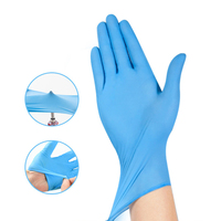 Gants jetables sans poudre, sans latex, gants de travail jetables, gants en vinyle noir, mélange de nitrile
