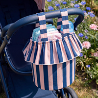 Sac de poussette à volants avec poignées amovibles, organisateur de poussette en coton avec doublure imperméable pour mamans, voyage de bébé, fabrication sur mesure