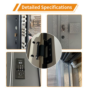 Porta d'<span class=keywords><strong>Ingresso</strong></span> Moderna in Alluminio e Acciaio, Porta di Sicurezza Esterna Pivotante per Casa - Product Image 4