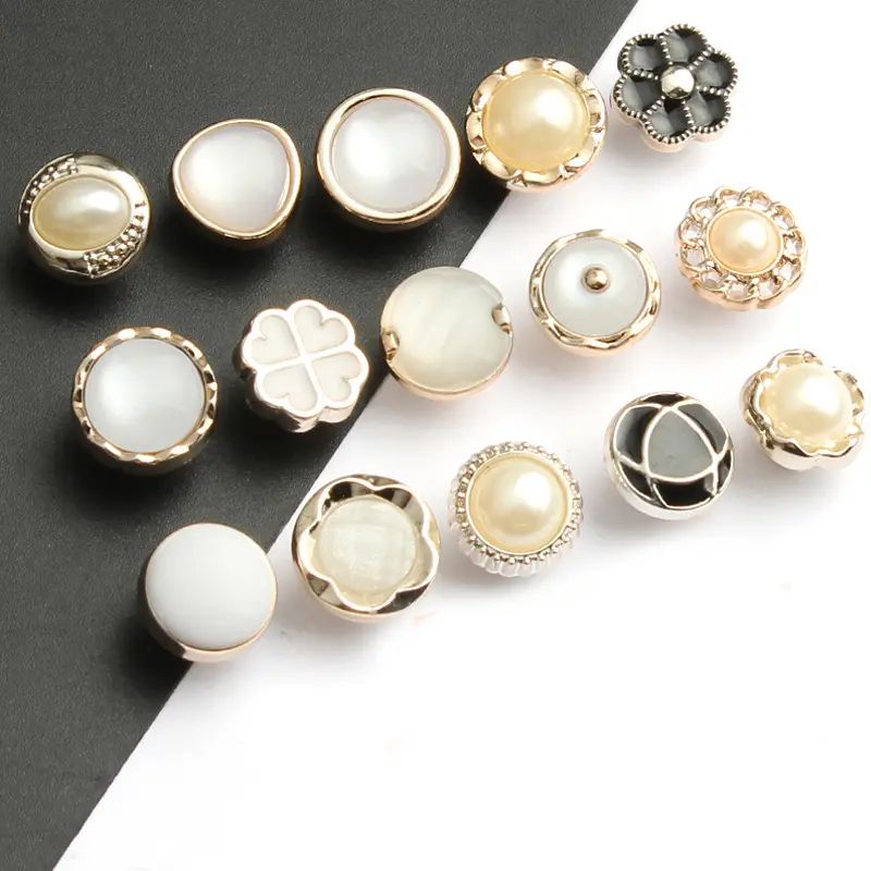 Factory Wholesale Shirt Accessories Small Fancy Round Plastic ABS Pearl Shank Button For Shirt