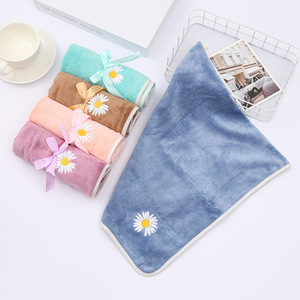 Cute Daisy Embroidered Plush <b>Towel</b> 35x75 Cm Microfiber <b>Quick</b> <b>Drying</b> Face <b>Towel</b> Colorful Household Use - Product Image 1