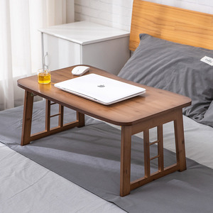 Yaoda Bamboo Folding Laptop Table 60x40cm Bed <b>Desk</b> For Dorm Study Simple Design - Product Image 1