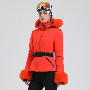 Nouvelle combinaison de <span class=keywords><strong>ski</strong></span> pour femme, hiver, à capuche, 100% polyester, fermeture éclair, chaude, coupe ajustée, double épaisseur, coupe-vent, imperméable, pour températures extrêmes, <span class=keywords><strong>pantalon</strong></span> - Product Image 3