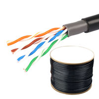 Cable de Red para Exteriores Gigabit Cat5e de Alta Velocidad, Cables de Comunicación Impermeables Anti-UV, Cable Ethernet LAN