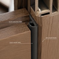 Porte intérieure en WPC imperméable, grain de bois, porte battante pour salle de bain, chambre à coucher