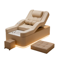 Chaise de lavage de cheveux avec repose-pieds réglable en cuir PU, design moderne et portable pour salon de coiffure, salon, hôpital et salle de sport
