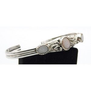 Victorian, .925 argento Sterling braccialetto decorativo con opali bianchi - Product Image 4