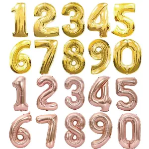 16inch Happy Birthday Number Balloon Figures Gold Letter Ballon Wedding Balloon Birthday Party Decorations Kid Adult