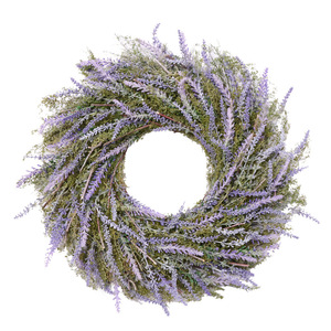 Couronnes <span class=keywords><strong>de</strong></span> lavande artificielles, 1 <span class=keywords><strong>couronne</strong></span> d'arrangement <span class=keywords><strong>de</strong></span> fleurs, décoration murale <span class=keywords><strong>de</strong></span> porte d'entrée, décoration <span class=keywords><strong>de</strong></span> mariage, 16" - Product Image 1
