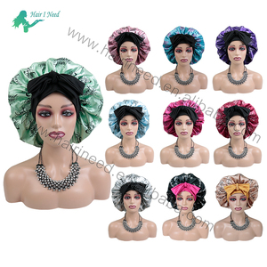 Biểu Tượng Tùy Chỉnh Satin Bonnets Và Đàn Hồi Satin Tóc Kết Thúc Tốt Đẹp Dành Cho Người Lớn Trẻ Em Tie Nắp ca-pô Hai Lớp Mẹ Và Tôi Nắp ca-pô Với Ban Nhạc Đầu - Product Image 4