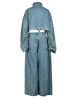 Tenues décontractées pour femmes, taille plus, ensemble en jean deux pièces avec veste à col montant et pantalon large pour l'automne, pour les styles Boutiq