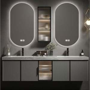 Mueble de Baño de PVC Moderno con Lavabo, Espejo Inteligente, Lavabo Doble de 72 Pulgadas - Product Image 3