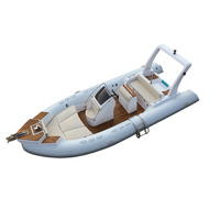 Bateau pneumatique de luxe RIB-600B, directement de l'usine, en Hypalon PVC, coque en fibre de verre, pour la pêche, la patrouille fluviale