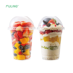 FULING Clear PET 8oz 9oz <strong>Plastic</strong> Disposable Yogurt <strong>Parfait</strong> <strong>Cups</strong> with Lids for Dessert, Ice Cream, Cupcake
