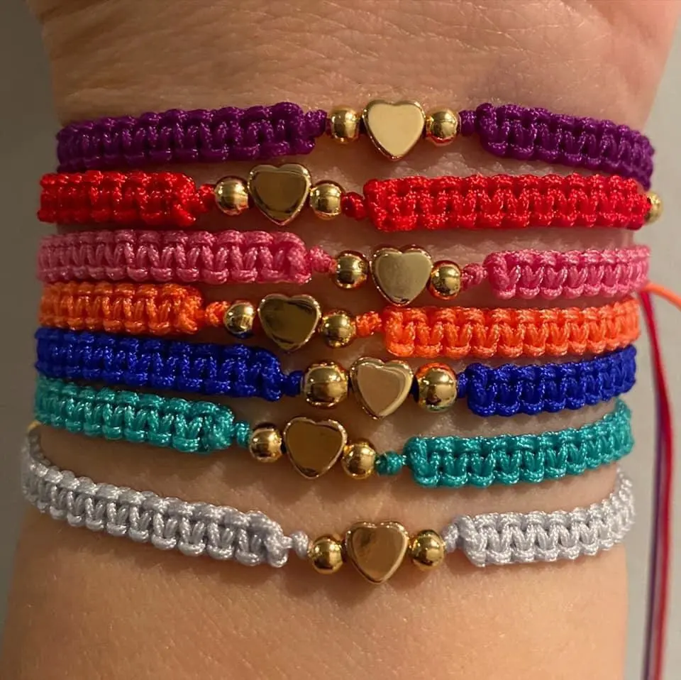 Perles porte-bonheur nouveaux produits bracelet en cuivre pur fait à la main pour femmes perles en cuivre bracelet en cuivre en forme de cœur