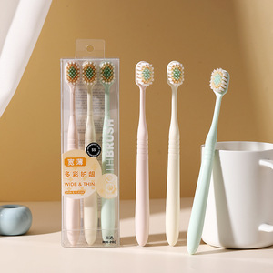 MIX PRO Toothbrush Wide Thin Head Soft Bristles Adult Manual Cleaning 3 Pack - Product Image 1