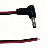 Câble d'alimentation CC personnalisable 18AWG, connecteur coudé à 90 degrés 5,5*2,1 mm, fil parallèle noir et rouge pour CCTV
