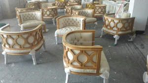 Canapés <span class=keywords><strong>de</strong></span> salon <span class=keywords><strong>de</strong></span> luxe <span class=keywords><strong>de</strong></span> haute qualité, ensemble <span class=keywords><strong>de</strong></span> canapés en bois <span class=keywords><strong>de</strong></span> chêne massif 1 + <span class=keywords><strong>2</strong></span> + 3 avec lin Beige blanc pour la fête <span class=keywords><strong>de</strong></span> mariage à la maison - Product Image 6