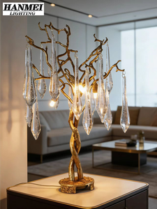Minimalist Style Modern Luxury Copper Table Unique <b>Tree</b> Branch Design With Crystal for Living Room Home Decor HM-GG-6001TA-3 - Product Image 2