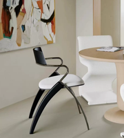 Chaise de salle à manger moderne et simple en bois massif avec accoudoirs, chaise d'appoint rembourrée pour la maison, le café, la cafétéria et le restaurant